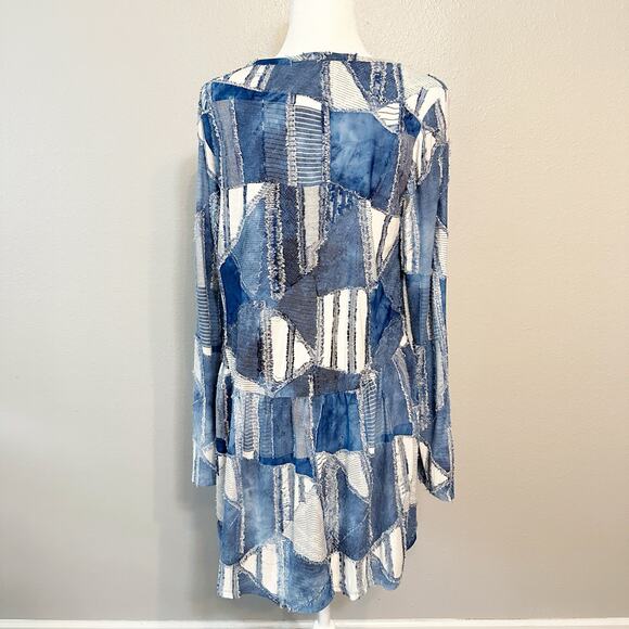 Mododoc Y2K Patchwork Style Long Sleeve Tunic Top Women’s Size Medium - Picture 5 of 9